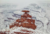 Mexican Hat Rock in Snow
