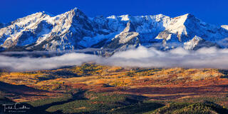 Fog bank below the Sneffels Range, Colorado