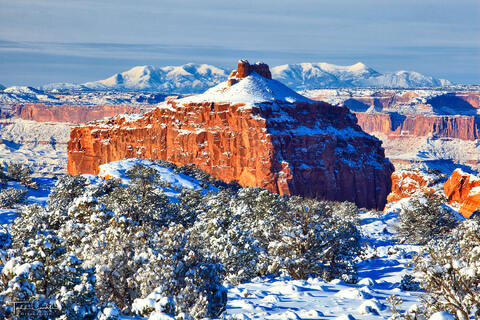fresh snow in the island in the sky district of canyonlands national park utah