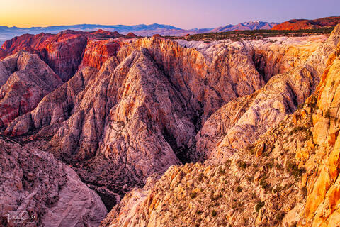 snow canyon state park before sunrise near st. george utah