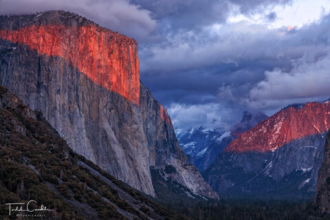 Sunset and Storm Clouds at Tunnel View