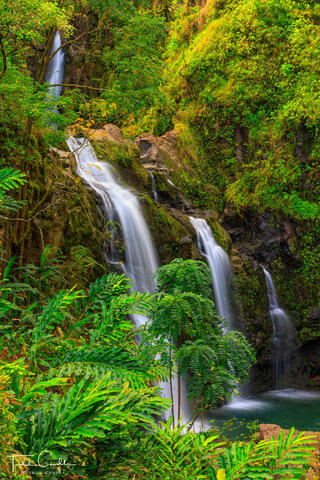 Triple Waterfall Along the Road to Hana