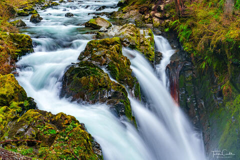 a photo of solduc falls in olympic national park in washington