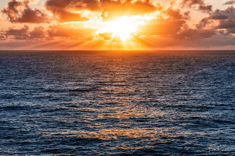 Sunset Rays Over the Pacific