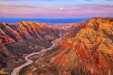 Moonset Over the Green River