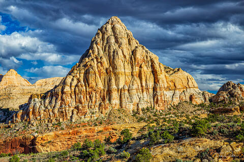 a photo of pectols pyramid in capitol reef national park utah