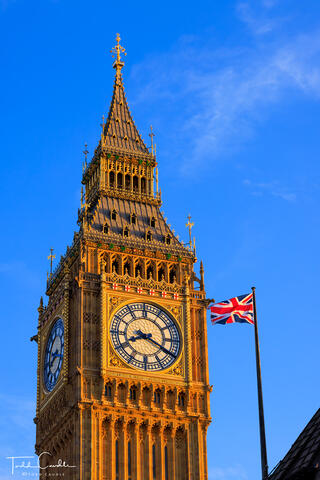 Elizabeth Tower and Union Jack