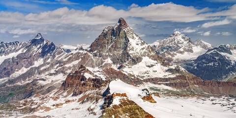 Dent d'Hérens, Matterhorn & Dent Blanche (panorama)