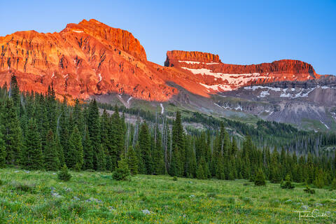 Alpenglow Sunset on Redcliff & Coxcomb