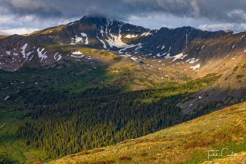 clouds on the summit of 13,544-foot-high emma burr mountain, sawatch range, colorado