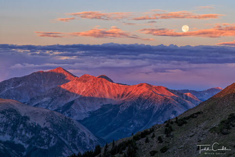 Moonset Over Huron Peak