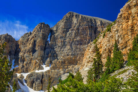 a photo of wheeler peak in morning light in great basin national park nevada