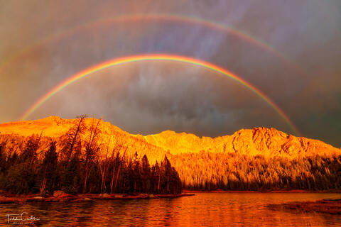 Fourth of July Lake Sunset Double Rainbow