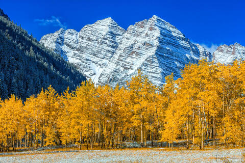 Maroon Bells Autumn Snow #3