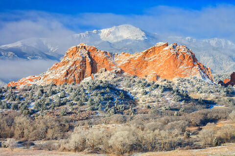 Fresh Snow & Clouds at Cathedral Rock