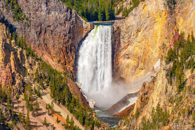 a photo of lower yellowstone falls in yellowstone national park, wyoming