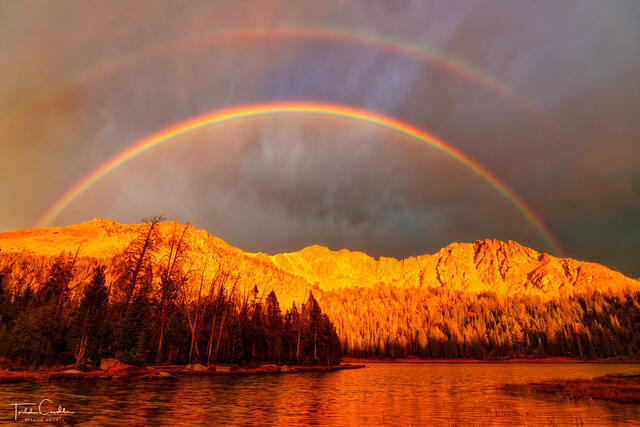 Fourth of July Lake Sunset Double Rainbow