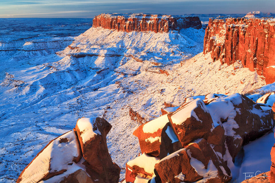 Snowy Sunrise at Grand View Point print