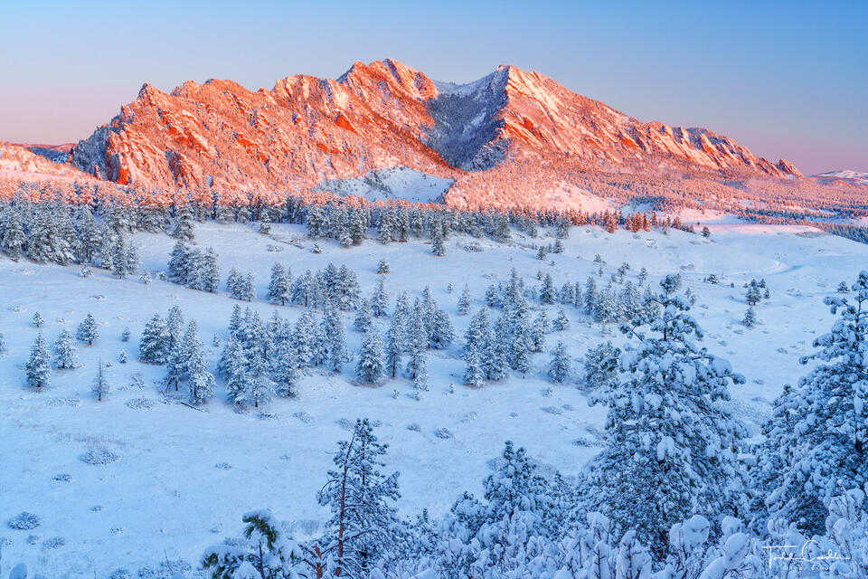 Winter Alpenglow Sunrise print