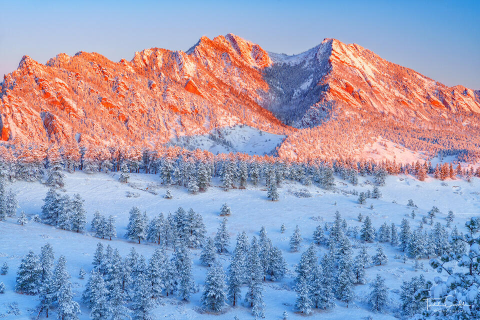 Flatirons Vista Alpenglow Sunrise print
