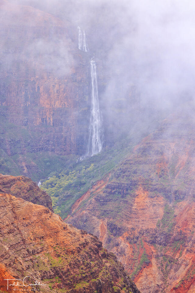 Foggy Waipo'o Falls print