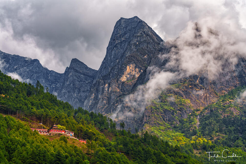 Temple Near Phakding print