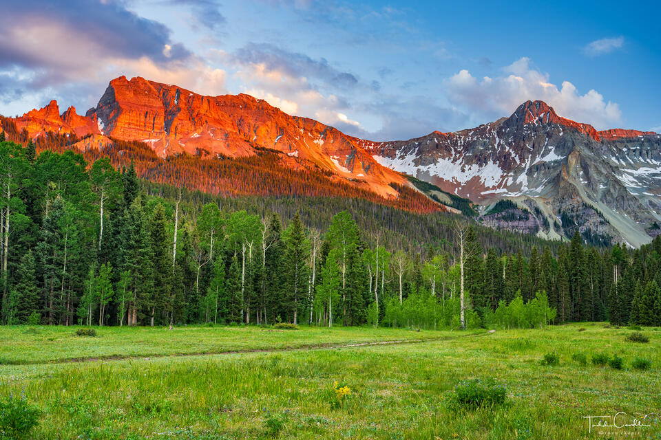 Wolcott Mountain & Mears Peak at Sunset print