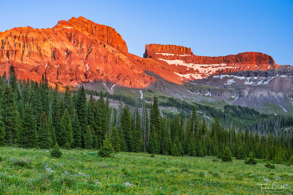 Alpenglow Sunset on Redcliff & Coxcomb print
