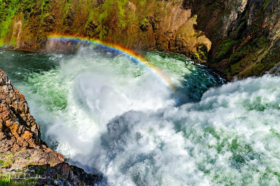 Rainbow at Upper Yellowstone Falls print