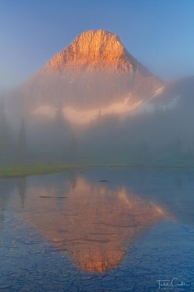 Reynolds Mountain Alpenglow & Fog print