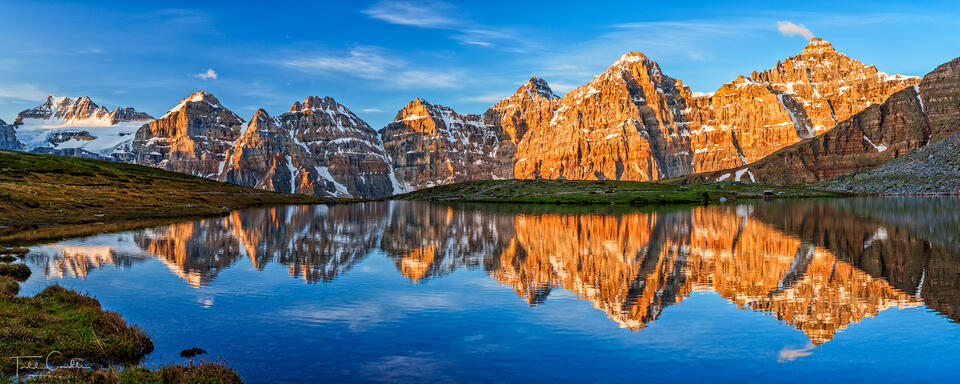 Wenkchemna Peaks Sunrise Reflection (panorama) print