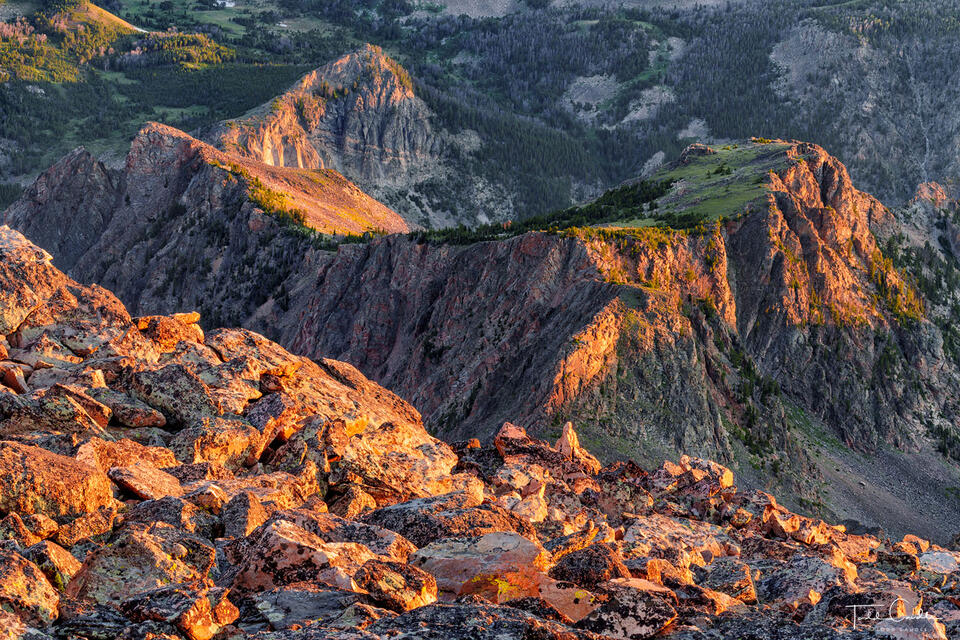 Quintuple Peaks Sunrise print