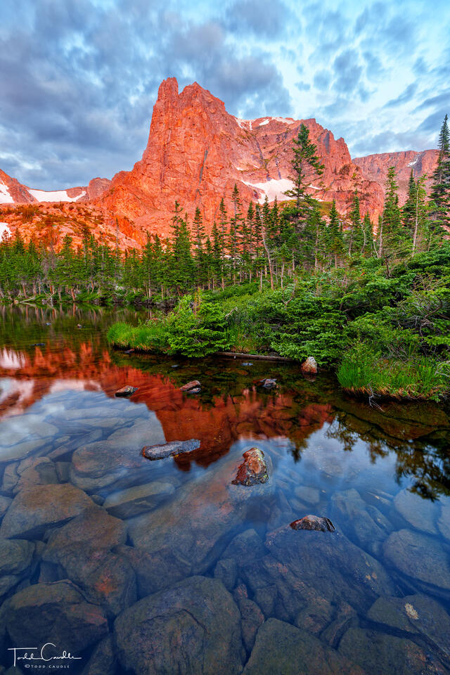 Notchtop Mountain Alpenglow Sunrise (vertical) print