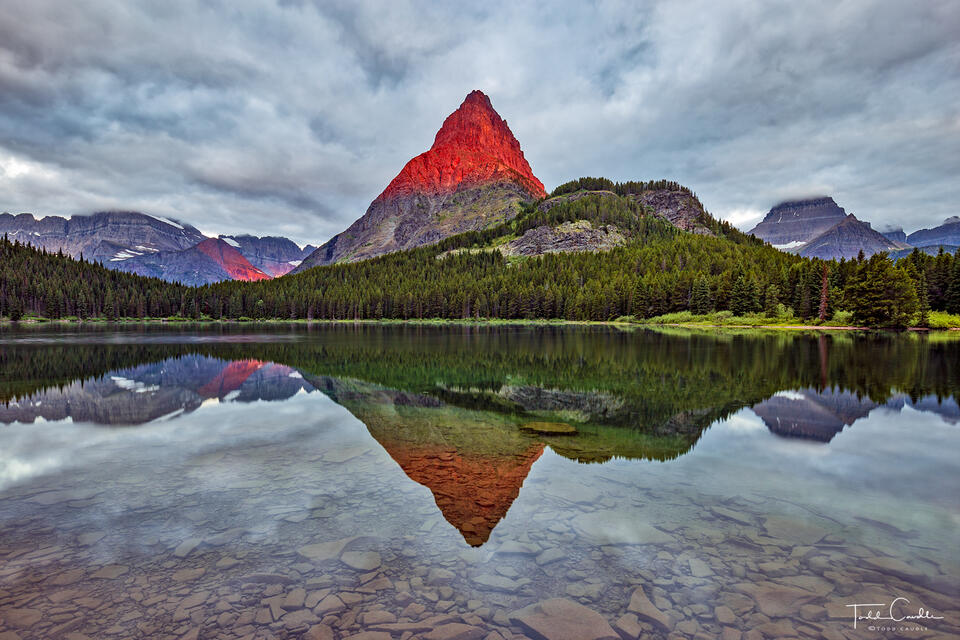 Alpenglow Sunrise at Swiftcurrent Lake print