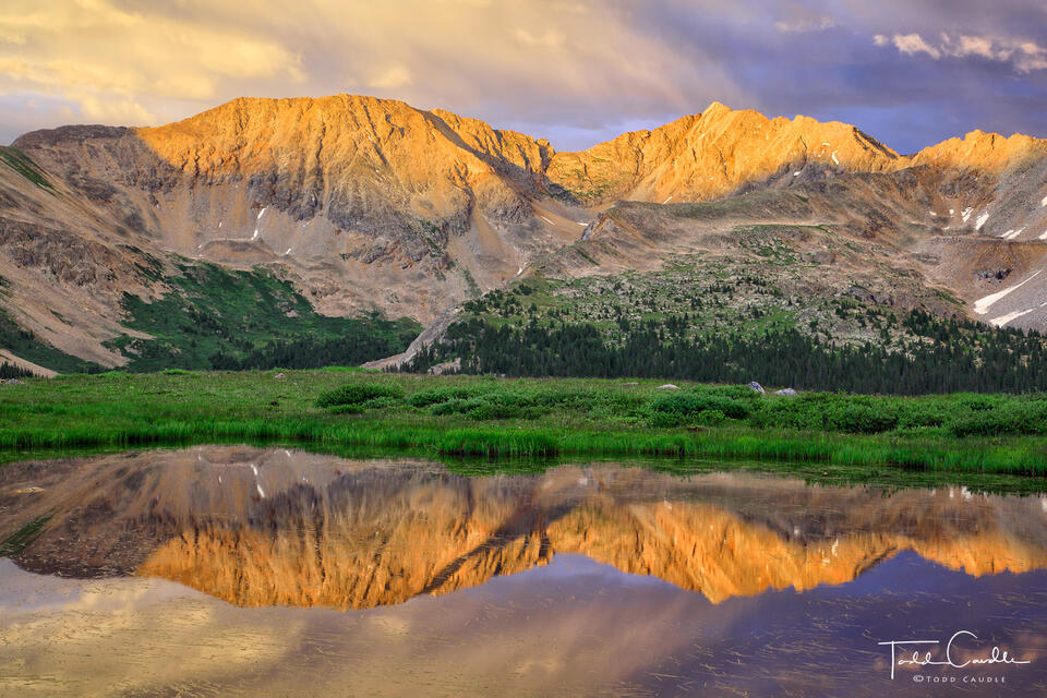 Unnamed Peaks Reflected in Harrison Flat print