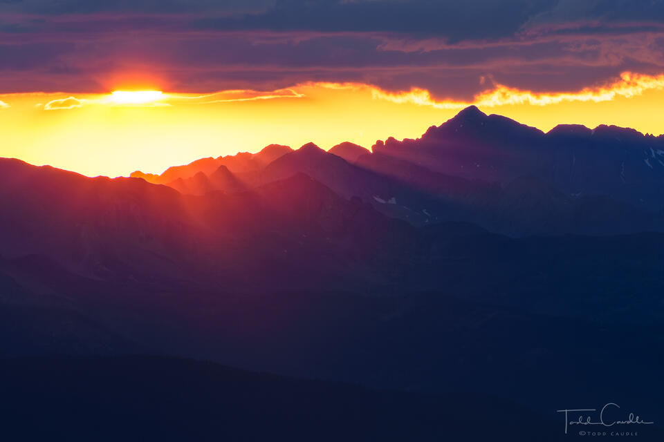 Sun Rays Over Castle Peak print