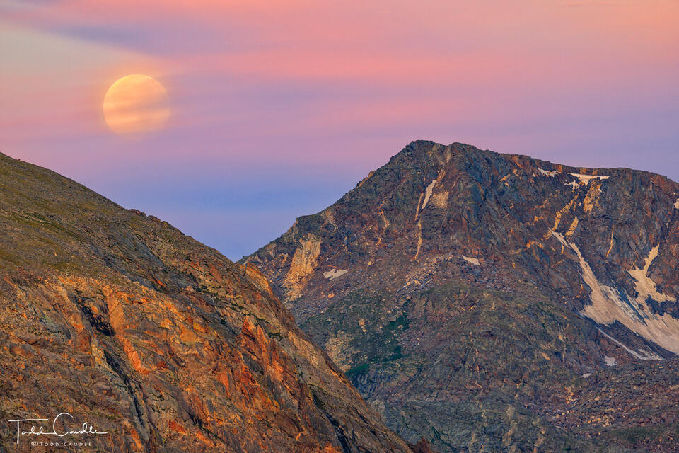 Moonset over Mount Ida print