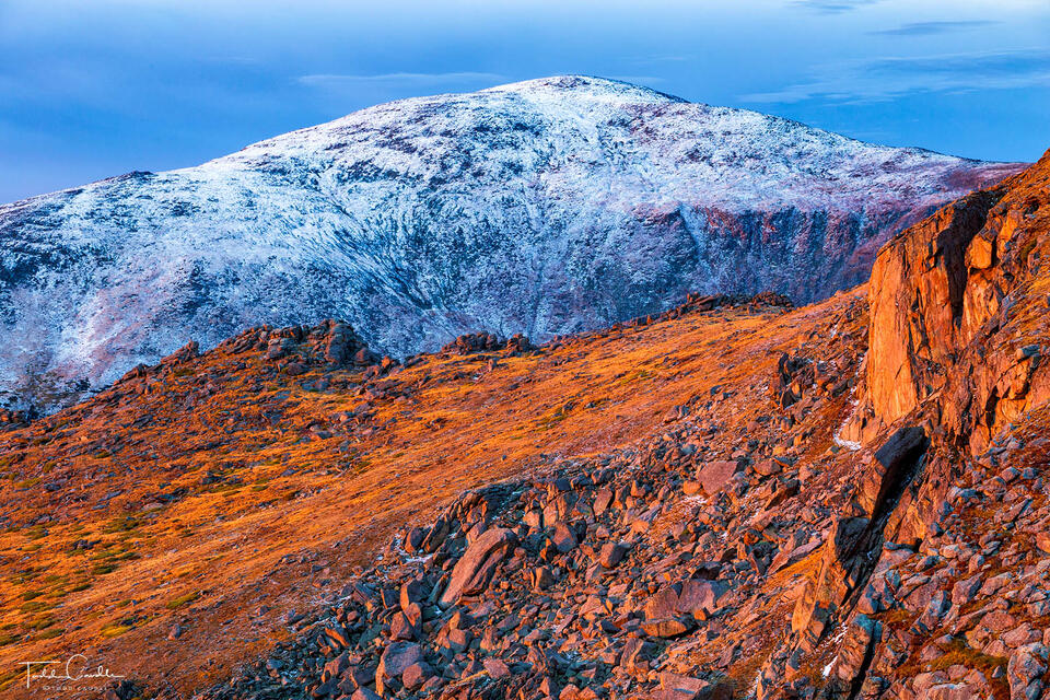 Fresh Snow & Alpenglow Light print