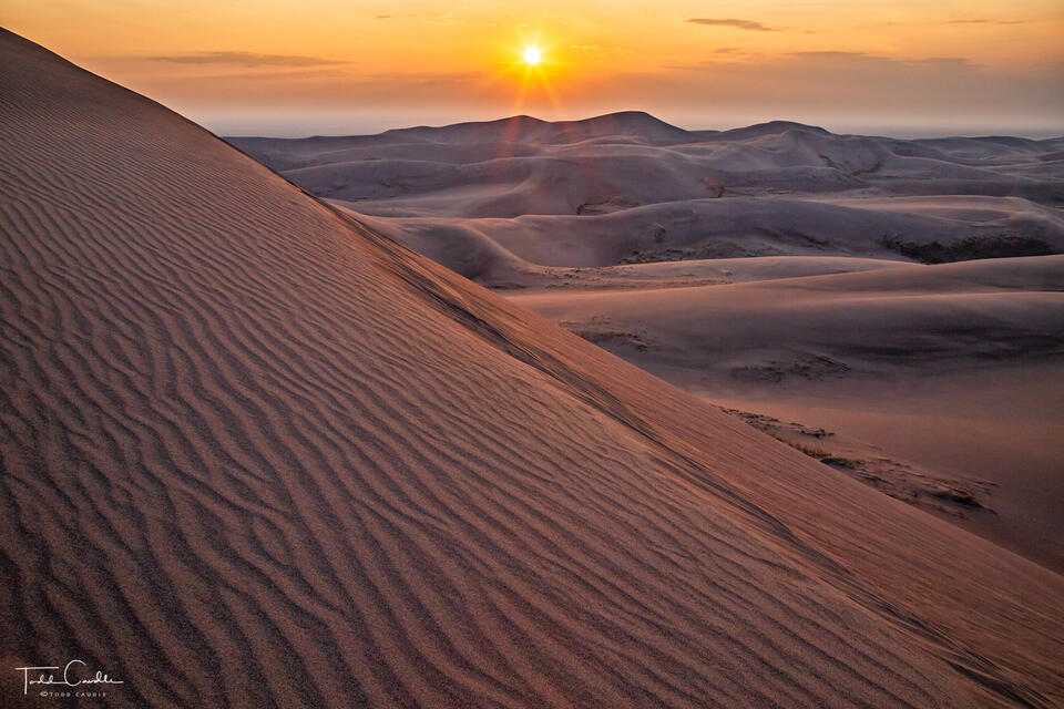 Smoky Sunset Over the Dunefield print