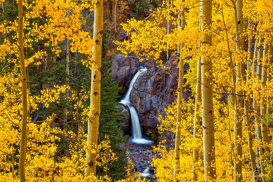 Nellie Creek Falls in Autumn Frame print