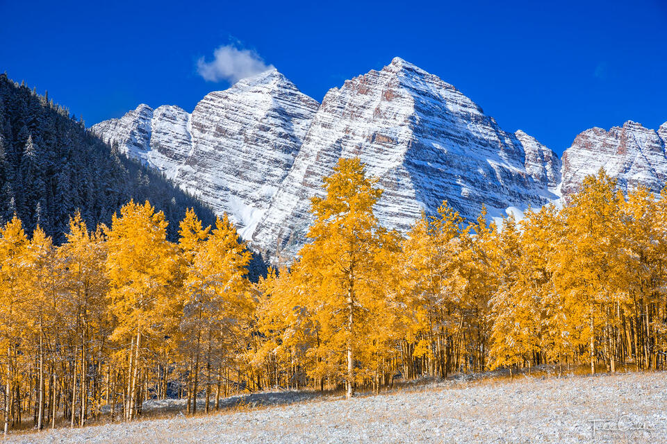 Maroon Bells Autumn Snow #2 print