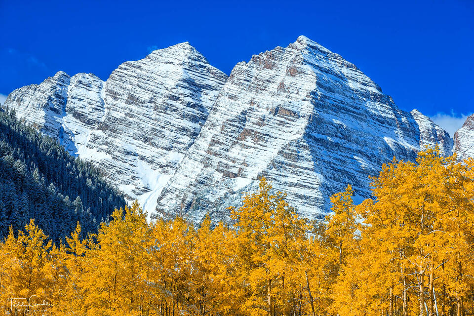 Maroon Bells Autumn Snow #4 print