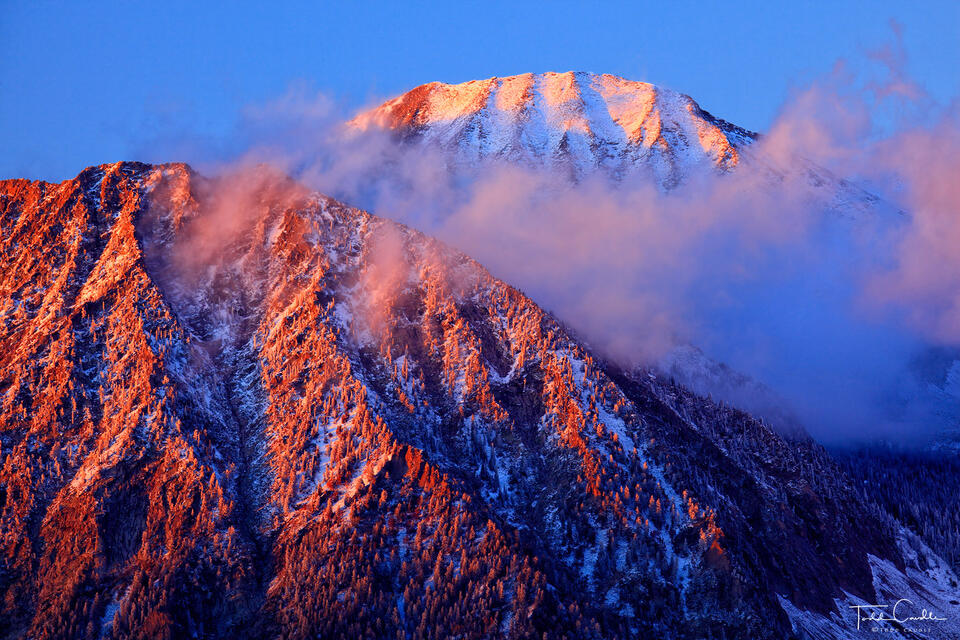 Sunset & Clearing Clouds on Ragged Peak print