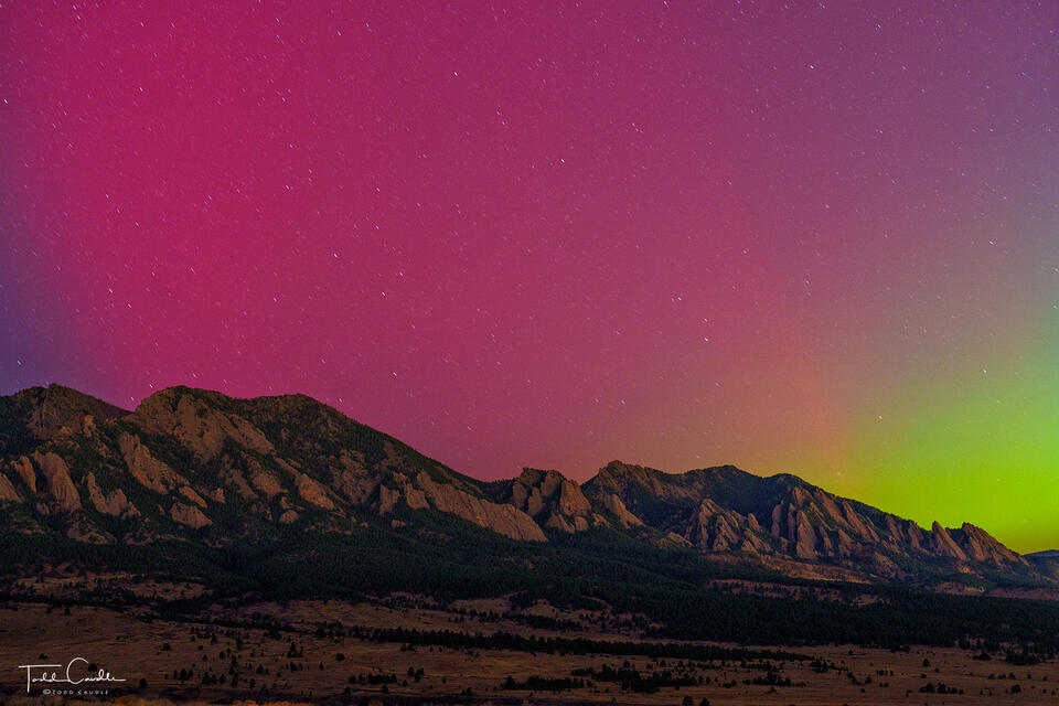 Aurora Borealis Over the Flatirons print