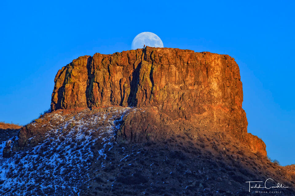 Castle Rock Moonrise Hiker print