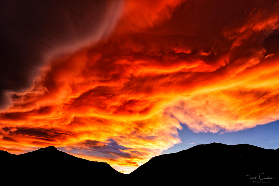 Sunset Wave Clouds Over Mount Zion print