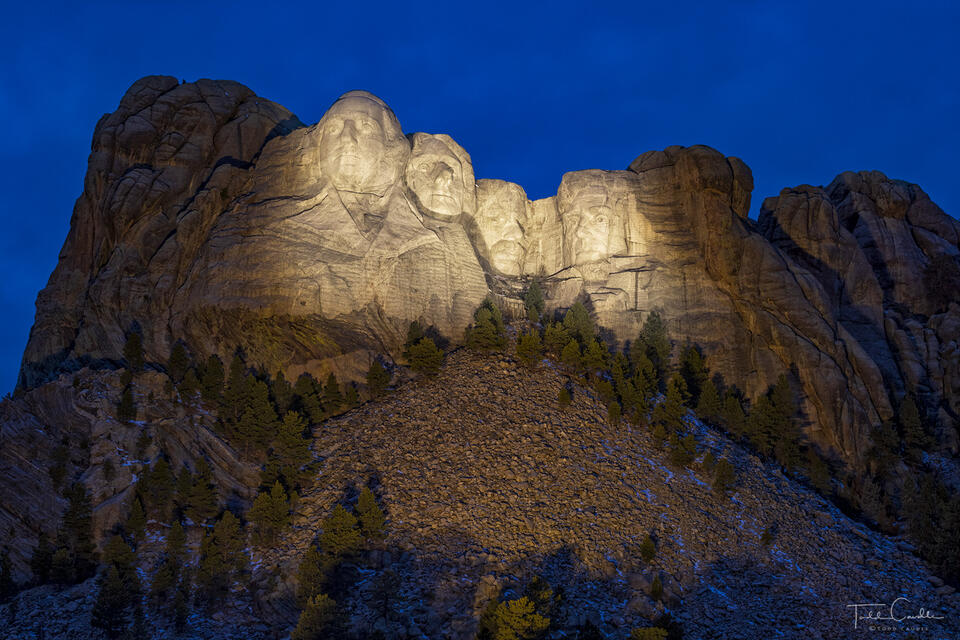 Mount Rushmore by Night print