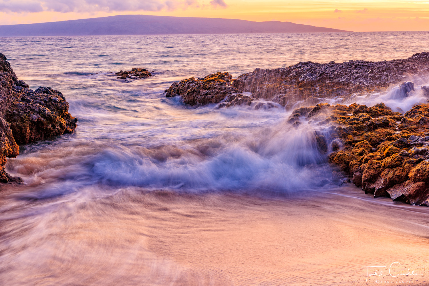 This special cove on the western shores of Maui, with its mix of soft sand and rocky outcroppings, provides a distant view of...