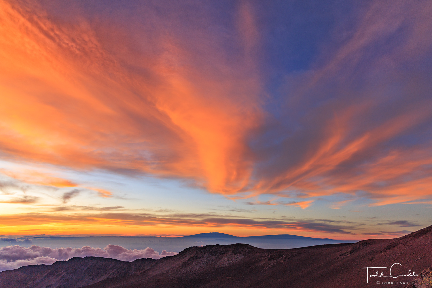 While standing not far below the summit of Halaeakala volcano on the island of Maui, the two nearly 13,800-foot-high volcanoes...