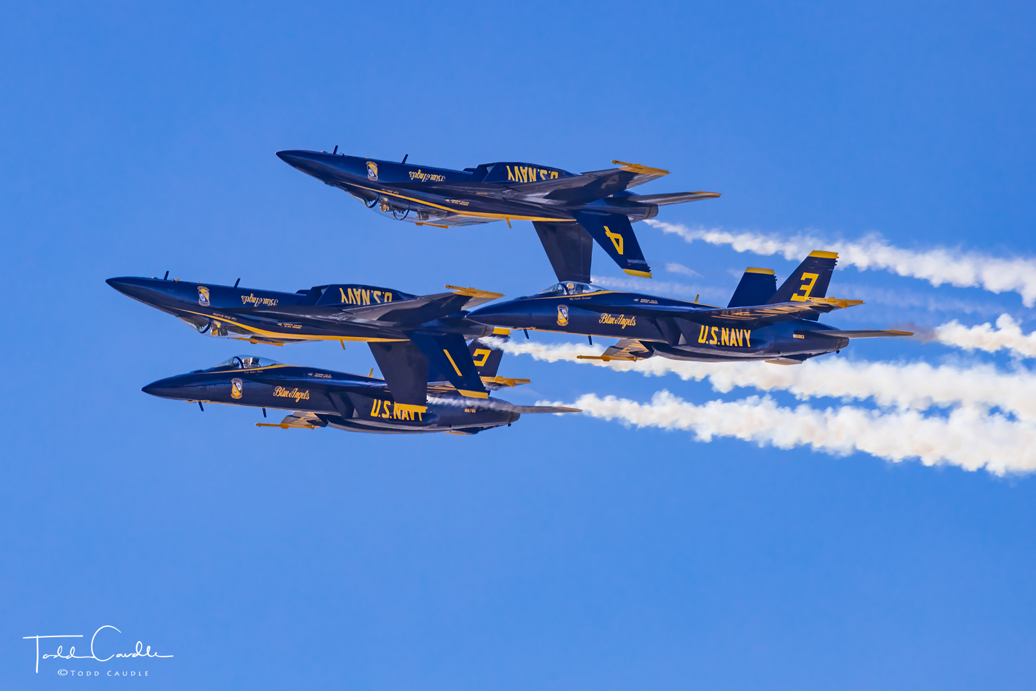 The Navy Blue Angels perform at the 2021 Great Colorado Air Show in their F/A-18E Super Hornets.